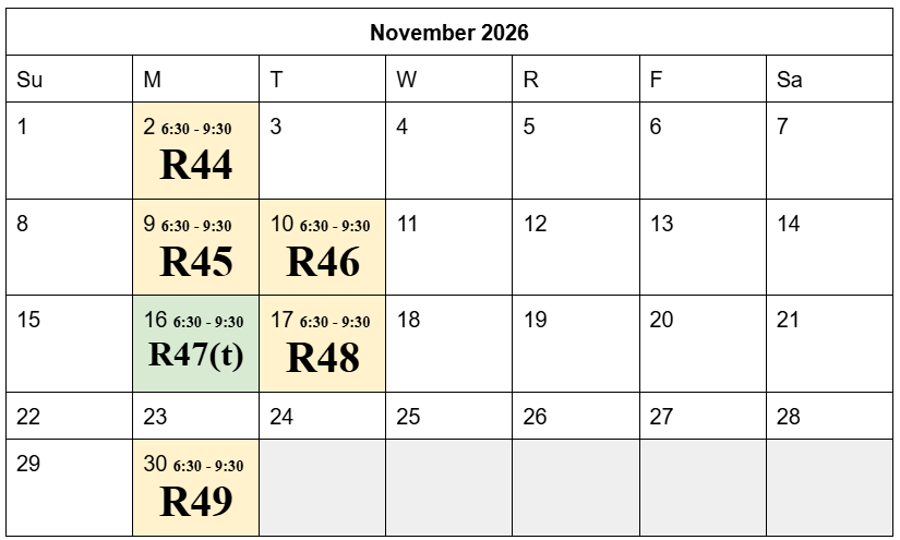 November 2026 Calendar